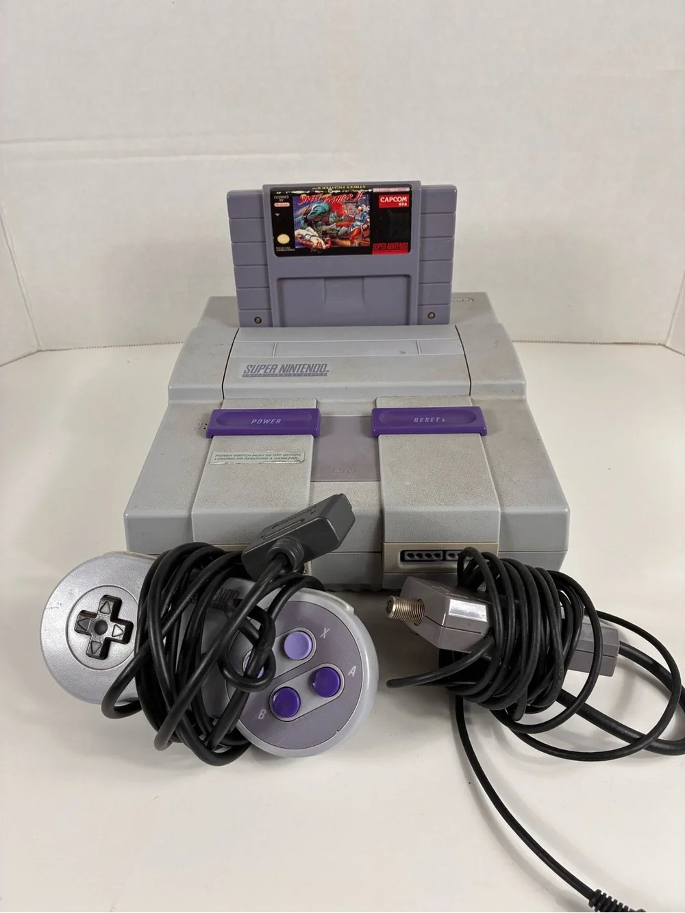 Nintendo (SNES) Classic Console in Gray with Purple Accents